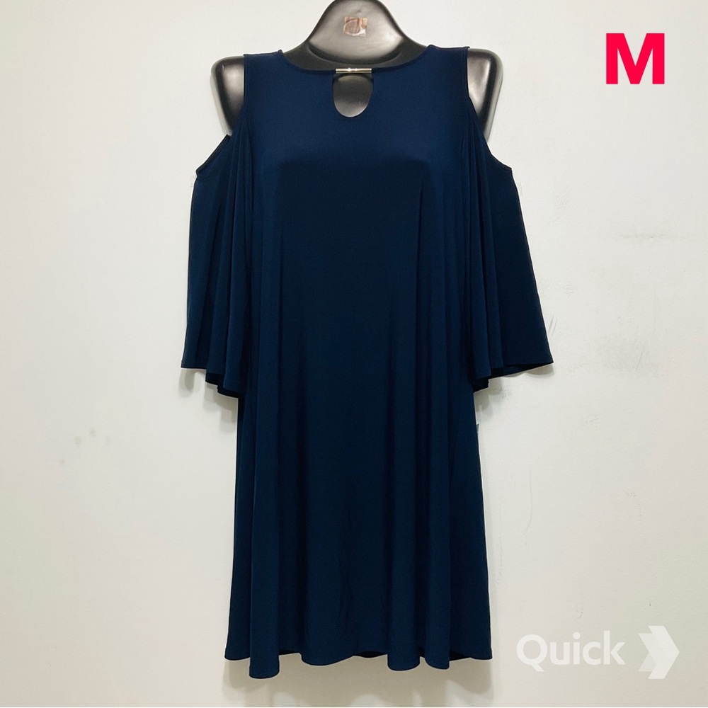 M - NWT Tiana B Draped Sleeve Cold-Shoulder Dress